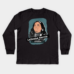 Herstory Portrait: LaDonna Harris Kids Long Sleeve T-Shirt